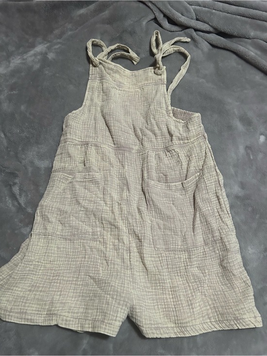 Zenana Outfitters Pants - Zenana Outfitters Light Beige Gauze Romper with Tie Straps